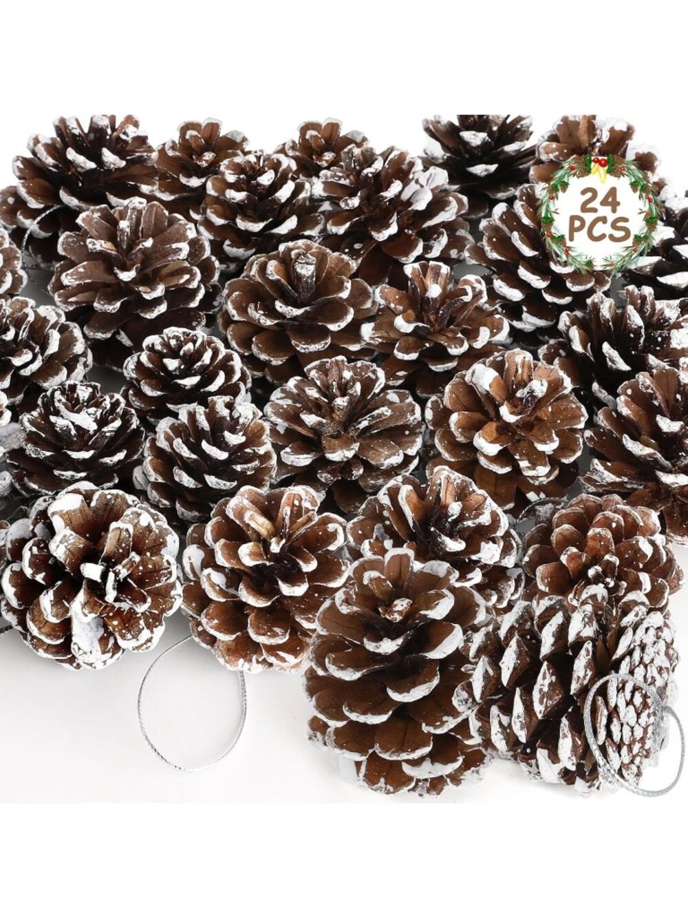 New 24 PCS Natural Pine Cones Ornaments for Christmas Decor & DIY Crafts